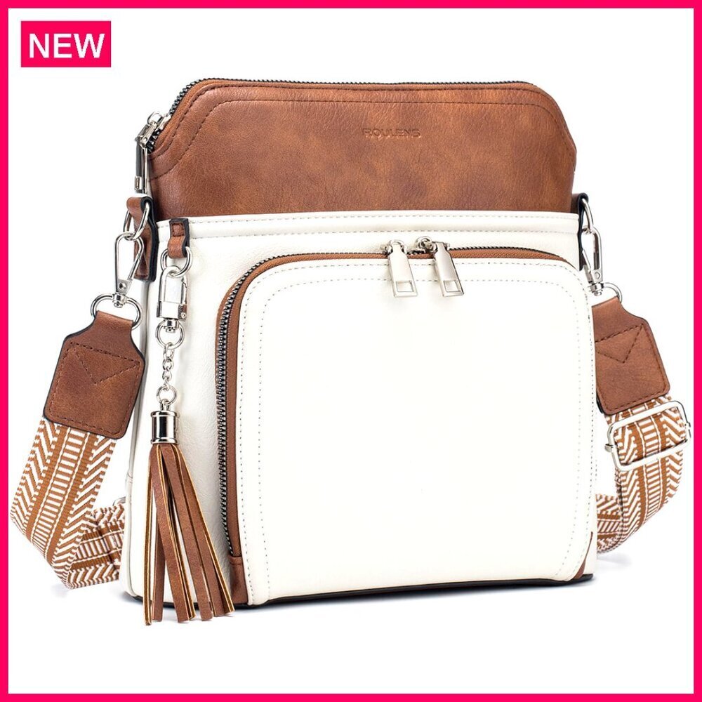 Medium Vegan Leather Crossbody Bag with RFID Wallet & Adjustable Strap